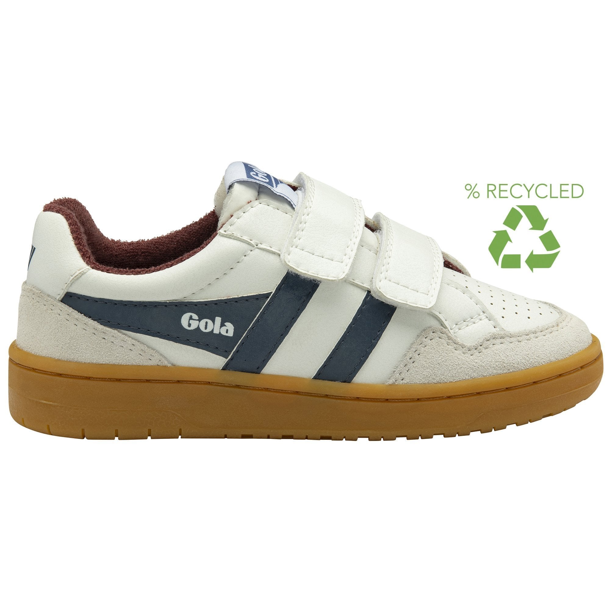 Gola Classics Kids' Eagle Strap Sneakers - White/Moonlight/Burgundy/Gum