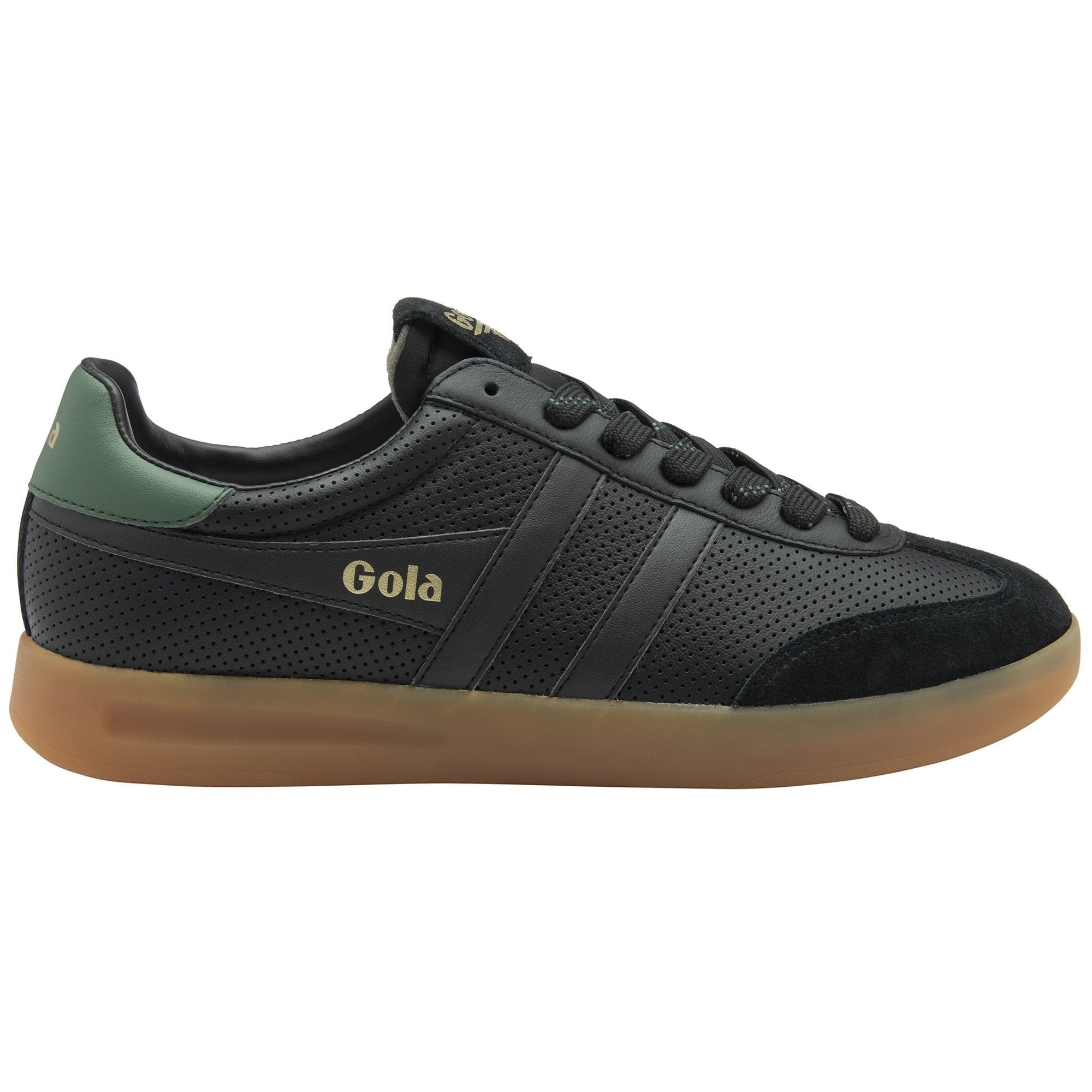 Gola Classics Men's Cyclone Leather '76 Sneakers - Black/Evergreen/Gum
